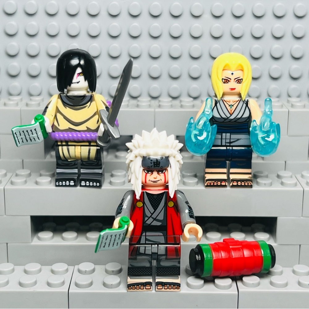 Naruto Jiraiya Tsunade Orochimaru Custom Minifigure Lot of 3